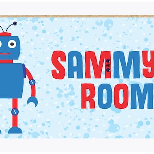 Personalised Gift, Robot Boys Name Plaque Bedroom Door Sign, Son, Grandson. Nephew, Godson, Brother, Friend