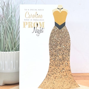 LARGE LUXURY A5 Personalised Handmade Prom Night Card, Friend, Sister, Daughter, Granddaughter, Goddaughter