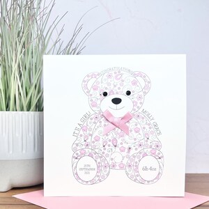 Belle carte personnalisée faite à la main votre nouveau bébé garçon ou fille