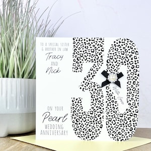 Pérola artesanal personalizada/30º cartão de aniversário de casamento, amigos, filha, filho