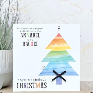 Carte de Noël LGBT faite main personnalisée, couple gay, lesbienne, gay, cadeau pour fille, nièce, petite-fille, amis, fils, petit-fils, soeur