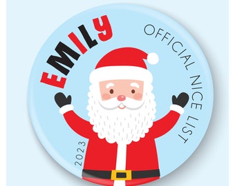 Personalised Santa's Nice List Badge, Official Nice List Badge, Stocking Filler, Christmas Eve Box Filler
