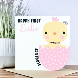 Cartolina di Pasqua personalizzata per ragazza fatta a mano / prima carta di Pasqua 1a cartolina di Pasqua nipote nipote