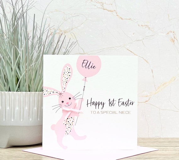 Bunny & Ellie Pink Greeting Card Bunny & Ellie Pink Greeting Card