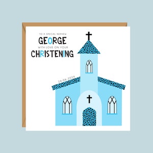 Carte personnalisée de baptême/baptême/première communion pour garçon, fils, neveu, petit-fils, frère, ami