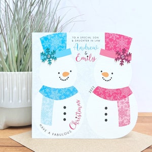 Personalised Handmade Christmas Card, Friends, Daughter, Granddaughter, Grandson, Niece , Mum and Dad