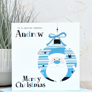 Carte de Noël faite main personnalisée / première carte de Noël, cadeau pour fils, neveu, frère, arrière-petit-fils, petit-fils, cousin, ami