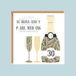 Tarjeta personalizada del 30 aniversario de boda de Pearl, regalo para hija, mamá, papá, sobrina, hermana, tía, nieto, hijo, sobrino, amigos