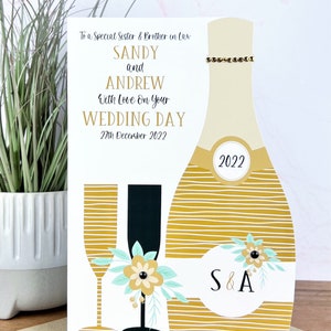 LARGE A5 personalisierte handgemachte Karte zum Hochzeitstag, Sohn, Tochter, Schwester, Bruder, Freunde, Enkelin, Enkel, Nichte, Neffe