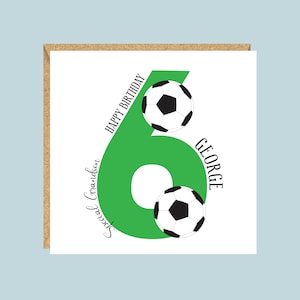 Tarjeta de cumpleaños personalizada de fútbol para niños, 4.º, 5.º, 6.º, 7.º, 8.º, 9.º, 10.º, 11.º, 12.º, 13.º, hermano, sobrino, hijo, nieto, ahijado