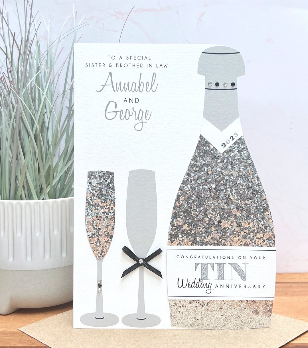 Jolie Carte D'anniversaire De Mariage En étain Pour Fils Et Belle Fille 636434