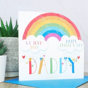 Carte personnalisée arc-en-ciel faite main pour la fête des pères