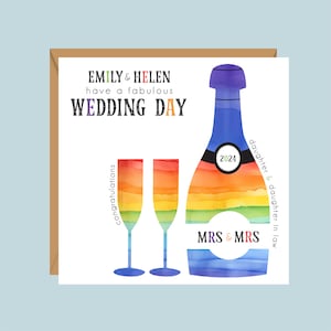 Personalisierte LGBT Karte zur Hochzeit, Gay Hochzeit, Mrs & Mrs, Gay Paar, Lesbische Hochzeit, Geschenk für Tochter, Nichte, Enkelin, Freunde