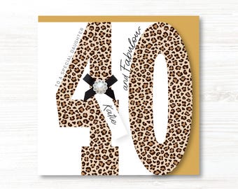 Personalised Handmade Birthday Card 40th, 50th, 60th, 70th, Sister, Friend, Daughter, Mum, Auntie, Cousin