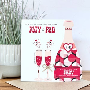 Biglietto personalizzato per il 40 ° anniversario di matrimonio Ruby fatto a mano, sorella, fratello, zia, figlia, nipote, figlio, nipote, amici