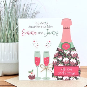 Carte de Noël personnalisée faite à la main, amis, fille, petite-fille, petit-fils, nièce, maman et papa