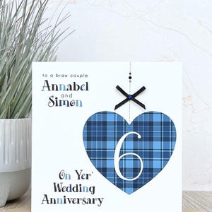Cartão personalizado feito à mão para aniversário de casamento escocês, 1º, 2º, 3º, 4º, 5º, 6º, 7º, 8º, 9º