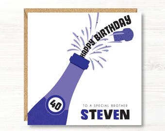 Personalisierte männliche Geburtstagskarte 16., 18., 21., 30., 40., 50. 60., 70., 80. Sohn, Bruder, Cousin, Onkel, Freund