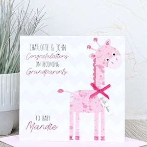 Carte personnalisée faite main pour les nouveaux grands-parents, petite-fille