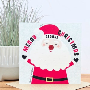 Tarjeta de Navidad personalizada hecha a mano para niños, niño, niña, hijo, hija, nieta, nieto, ahijada, sobrina, sobrino