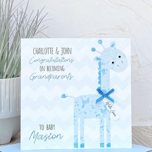 Tarjeta personalizada hecha a mano para nuevos abuelos, nieto