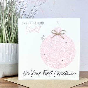 Cartão de Natal personalizado feito à mão para meninas, presente para filha, neta, sobrinha, prima, bisneta, irmã