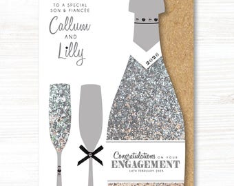 A5 Personalised Handmade Engagement Card, Son, Daughter, Sister, Brother, Friends, Niece, Nephew, Granddaughter, Grandson