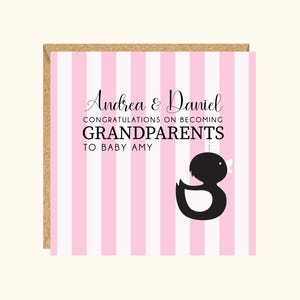 Carte personnalisée de nouveaux grands-parents, petite-fille