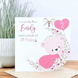 Carte d’anniversaire personnalisée faite à la main 1ère 2ème 3ème 4ème sœur, cousine, fille, petite-fille, filleule, nièce