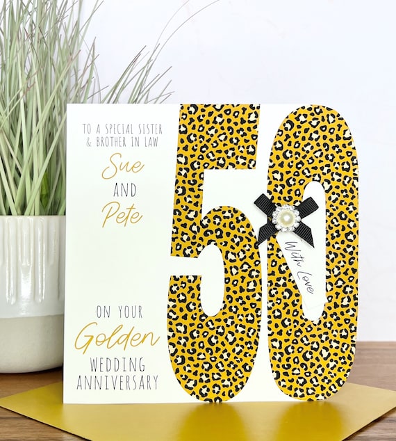 Biglietto Anniversario Matrimonio Biglietto Pop-up 50° Anniversario Matrimonio - Auguri 3D In Oro Per Nozze D'Oro, Regalo Elegante Biglietto 3D Nozze Oro - Foto 8