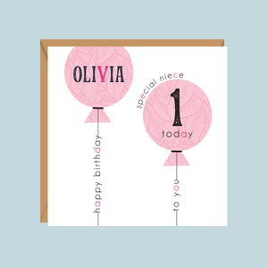 Cartão de aniversário personalizado para meninas, 1º, 2º, 3º, 4º, 5º, 6º, 7º, 8º, presente para filha, sobrinha, amiga, irmã, neta