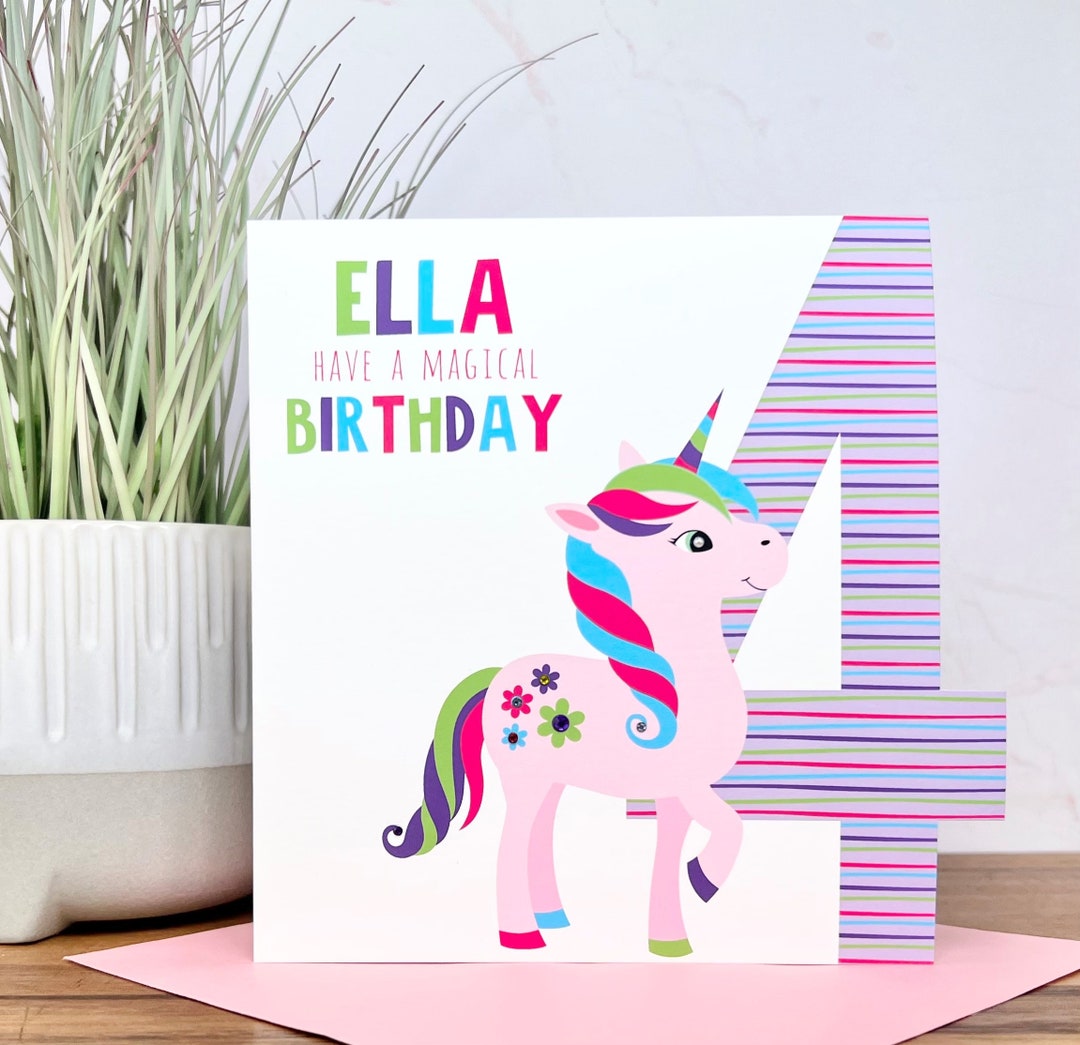 Tarjeta De Séptimo Cumpleaños Personalizada Para Ella, Tarjeta De Unicornio,  Tarjeta De Séptimo Cumpleaños, 7 Hoy, Tarjeta Para Hija, Nieta, Sobrina,  Ahijada, - México, image size:1080x1045