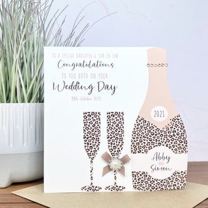 Personalisierte Handgemachte Glückwünsche zum Hochzeitstag, Sohn, Tochter, Schwester, Bruder, Freunde
