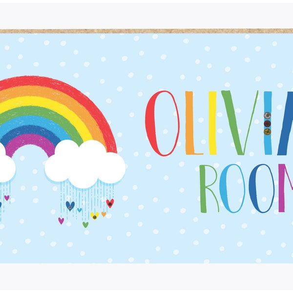 Personalised Gift, Rainbow Name Plaque Bedroom Door Sign, Daughter, Granddaughter, Niece, Goddaughter, Friend, Sister