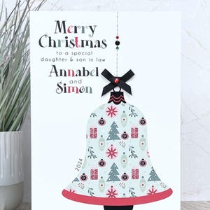 Große A5 personalisierte handgemachte Weihnachtskarte, Großeltern, Freunde, Tochter, Sohn, Bruder, Schwester, Nichte, Neffe, Enkelin, Enkel