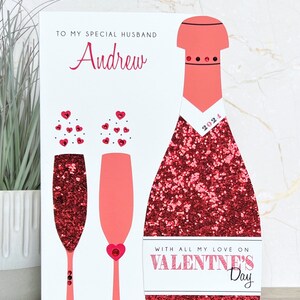 GROTE LUXE A5 gepersonaliseerde handgemaakte Valentijnsdagkaart, vrouw, man, vriendin, vriend