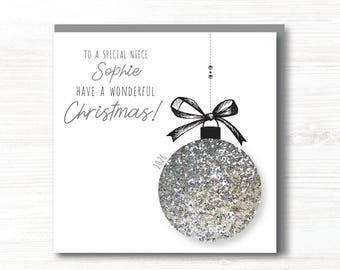 Personalised Handmade Christmas Card, Mum & Dad, Grandparents, Friends, Daughter, Son, Niece, Nephew, Granddaughter, Grandson
