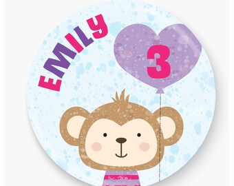 Personalised Monkey Age Badge, 1st, 2nd, 3rd, 4th, 5th, 6th, 7th, 8th, 9th