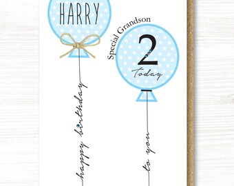 A5 Personalised Handmade Boy Birthday Card 1st 2nd 3rd 4th 5th Son, Nephew, Godson, Grandson,