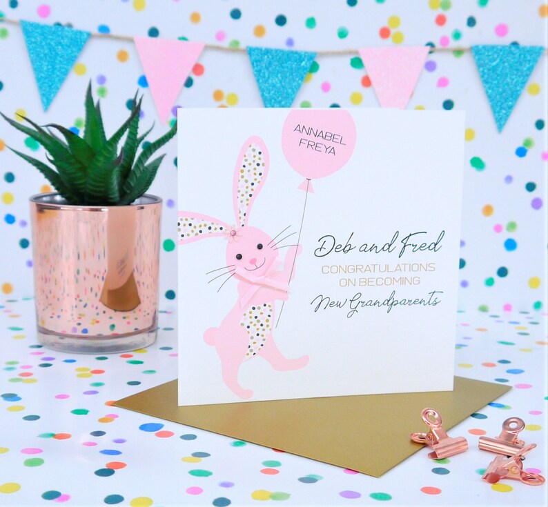 Granddaughter Beautiful Personalised Handmade New Grandparents Card