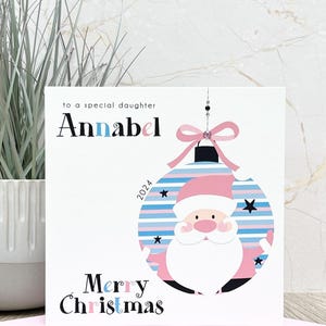 Carte de Noël faite main personnalisée / première carte de Noël, cadeau pour fille, nièce, filleule, soeur, arrière-petite-fille