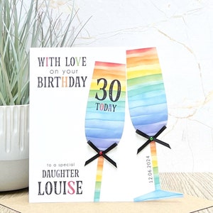 Carte d'anniversaire LGBT faite main personnalisée, gay, lesbienne, 18e, 21e, 30e, 40e, 50e, 60e, fille, nièce, petite-fille, ami, fils