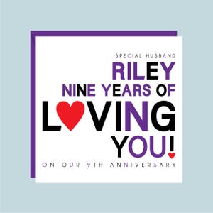 Tarjeta de aniversario de boda personalizada, 1.º, 2.º, 3.º, 4.º, 5.º, 6.º, 7.º, 8.º, 9.º, 11.º, 12.º, 13.º, 14.º, 15.º, 16.º, 17.º, esposo, esposa
