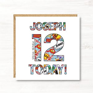 Personalised Boys Birthday Card 3rd, 4th, 5th, 6th, 7th, 8th, 9th, 10th, 11th, 12th, 13th, Brother, Nephew, Son, Grandson, Friend, Godson