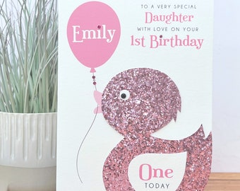 Large A5 Personalised Handmade Girl Birthday Card 1st 2nd 3rd 4th 5th Daughter Niece Granddaughter Goddaughter Sister