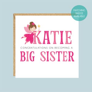 Tarjeta personalizada de hermana mayor