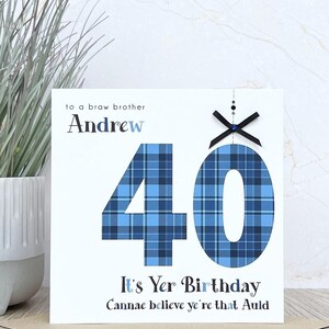 Tarjeta de cumpleaños escocesa personalizada hecha a mano para 18, 21, 30, 40, 50, 60, 70 años, hijo, sobrino, tío, hermano, ahijado, padre, nieto