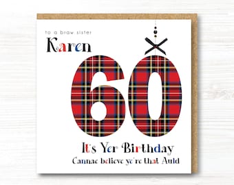 Personalised Handmade Scottish Birthday Card 18th, 21st, 30th, 40th, 50th, 60th, 70th, Sister, Friend, Daughter, Mum, Auntie, Granddaughter