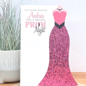 LARGE LUXURY A5 Personalised Handmade Prom Night Card, Friend, Sister, Daughter, Granddaughter, Goddaughter