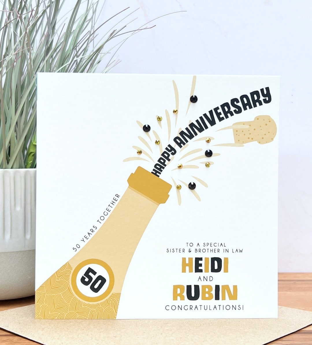 Stuff4 Jolie Carte D'anniversaire Dorée Pour Grands-parents – 50 Ans Ensemble – Cartes De Vœux Pour 50e Anniversaire De Mariage Pour Grand-père